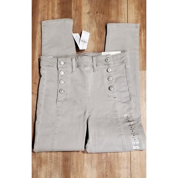 Womens American Eagle 8 Super Rise Jegging Crop Gray Regular 26 1/2" Inseam - Picture 4 of 5